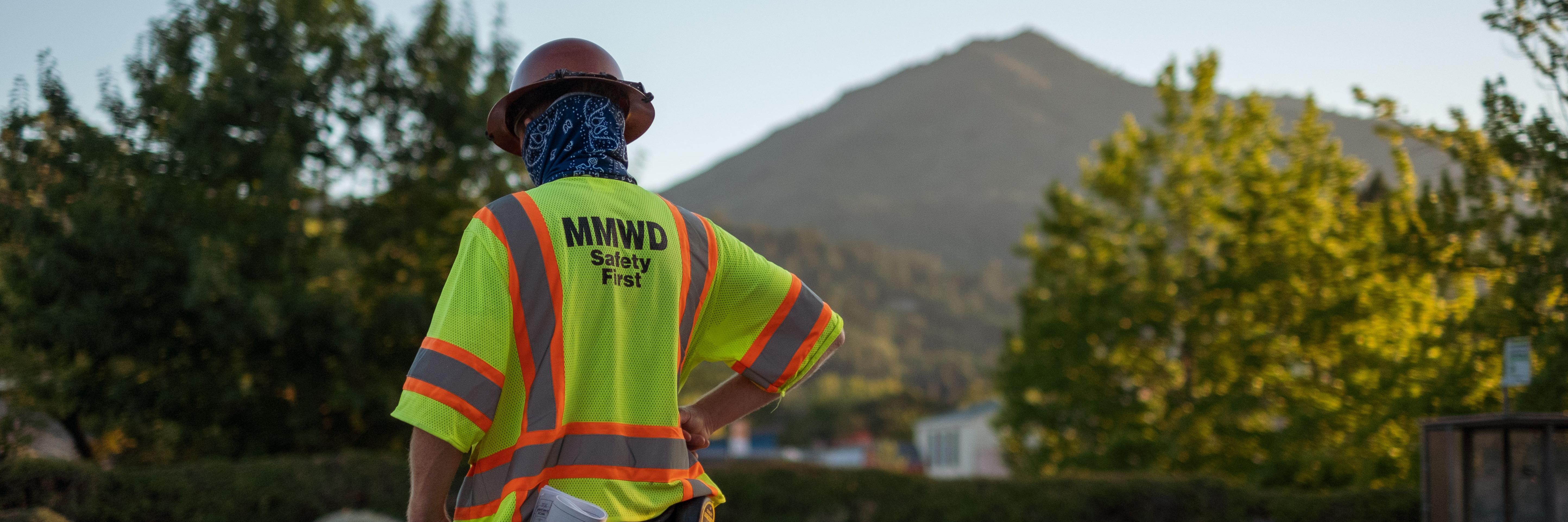 Marin Water Worker with Mt. Tam in the background